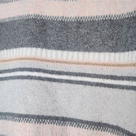 NWT Croft & Barrow M Women's  Pullover Longsleeve Knit Sweater Gray Striped  $44 - Picture 5 of 8